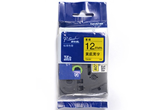 BROTHER/兄弟 标准覆膜标签色带 TZe-631 尺寸：12mm×8m 颜色：黄色、黑色 底色：黄色 字色：黑色 单位:卷