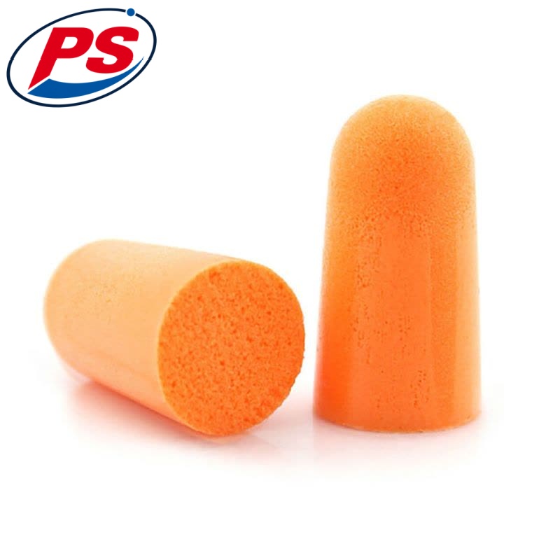 PUSITING/普思町 子弹头不带线泡棉耳塞 材质:PU 颜色:深橙色 尺寸:12*23*7mm NRR:32dB SNR:38dB 包装：1副/袋 100袋/盒 单位:袋