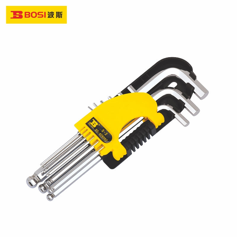 BOSI/波斯 9件套镜面球头内六角扳手 BS426092 公制 1.5~10mm 单位:套