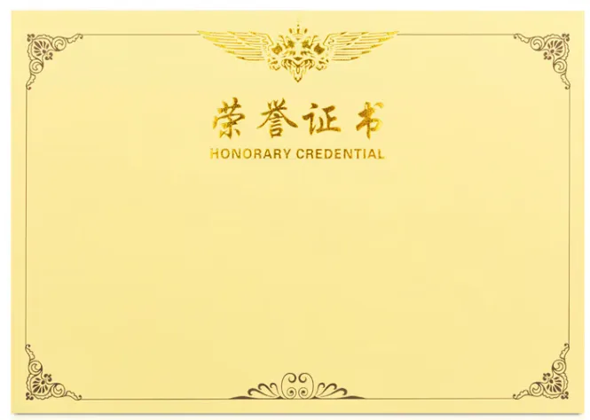 DELI/得力 荣誉证书内芯 3232 黄色12K 280*200mm 50张/包 单位:包