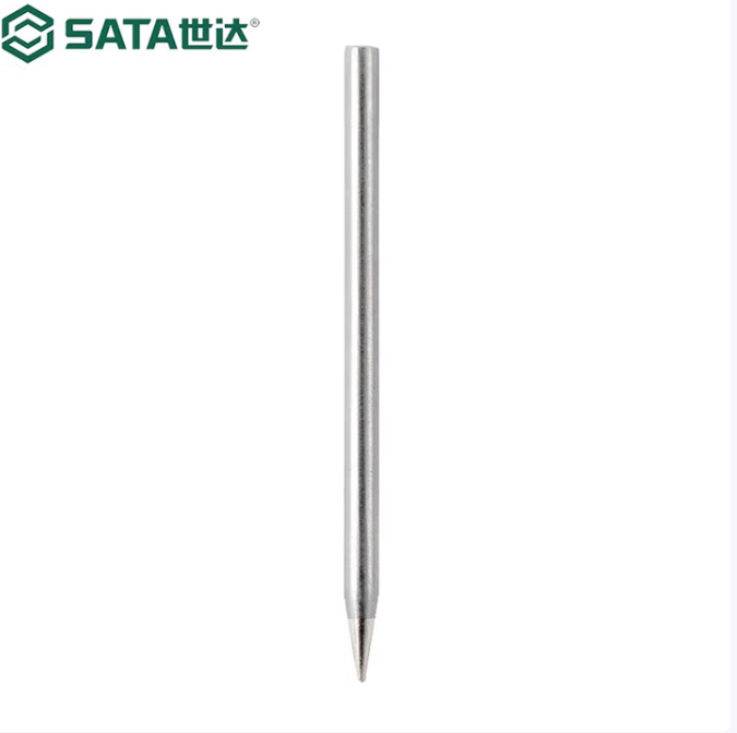 SATA/世达 外热式长寿烙铁头 03213 头部形态：尖头 功率：50W 长度：80mm 直径(B)：6mm 头部尺寸(C)：0.5 单位:个