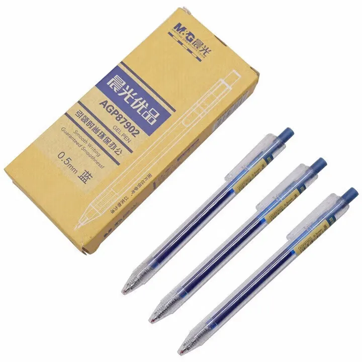 M&G/晨光 优品按动中性笔 AGP87902 颜色：蓝色 规格：0.5mm 包装数：12支 单位:支
