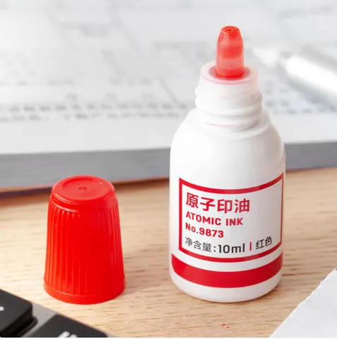 DELI/得力 原子印油 9873 颜色：红色 容量：10ml 单位:瓶