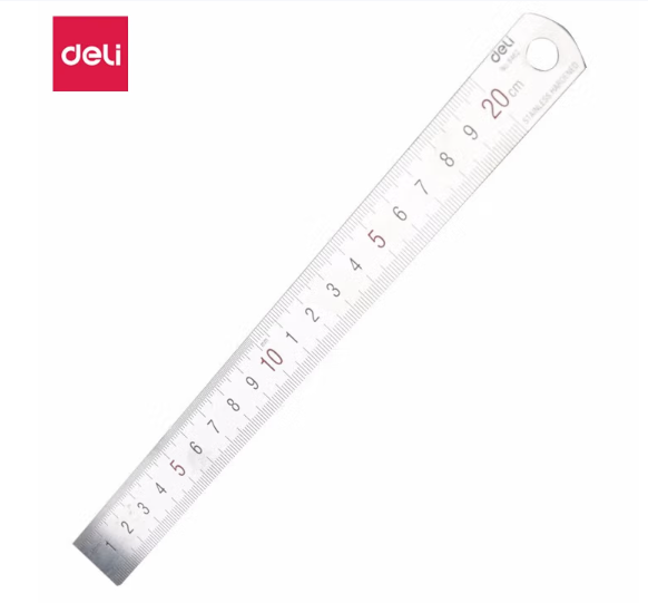 DELI/得力 钢直尺 8462 银色 20cm 材质：金属 单位:只