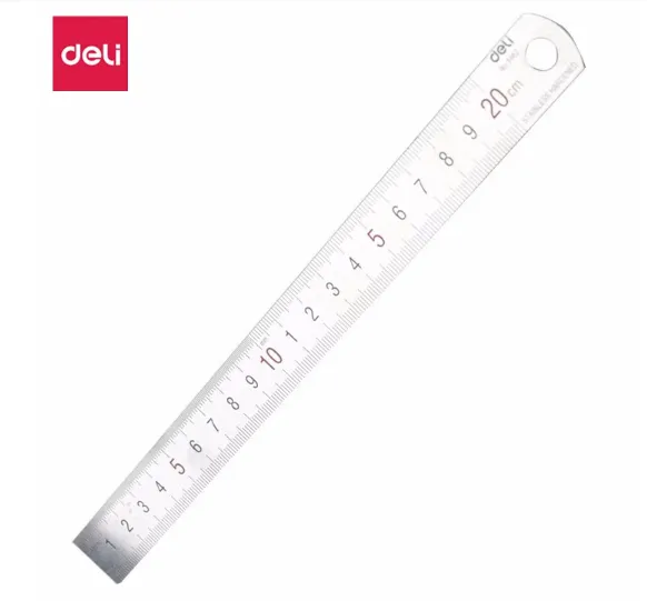 DELI/得力 钢直尺 8462 银色 20cm 材质：金属 单位:只
