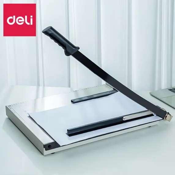 DELI/得力 钢质切纸机 白灰色 18"*15" 可切A3纸 裁切 8012 裁切厚度：30mm 单位:把